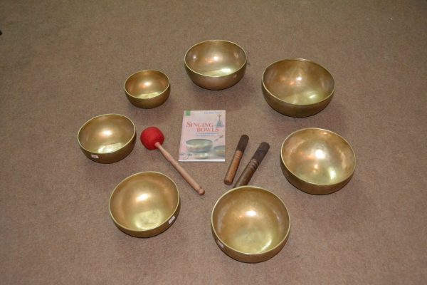 Tibetan Meditation Chakra Therapy Set of Seven - Handmade Singing Bowl from Nepal