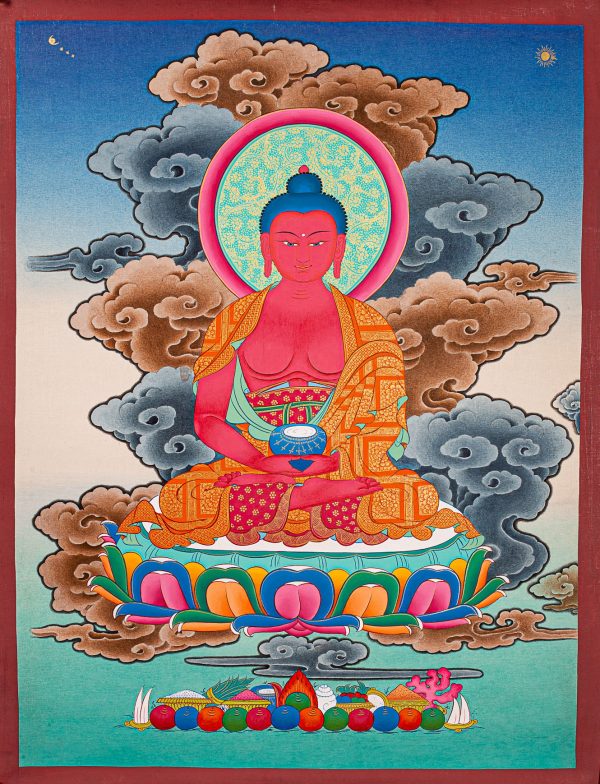 Amitabha Buddha - The Buddha of Infinite Light and Eternal Life | Tibetan Thangka Painting | Handmade Nepal Arts