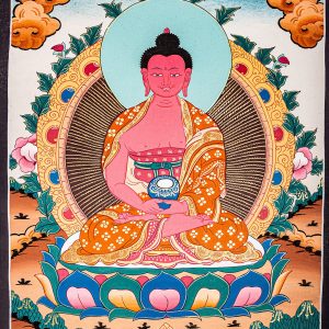 Traditional Tibetan Thangka Portryaing Amitabha Buddha - The Buddha of Infinite Light | Meditational Tool | Religious Art