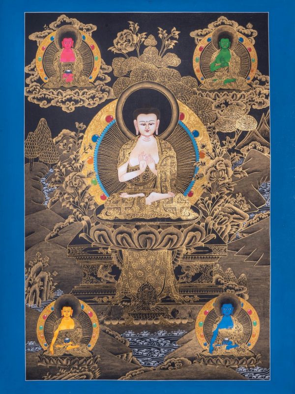 Dhyani Buddha Vairocana Thangka | The Buddha of Radiant White light | Traditional Art | Wall Hanging