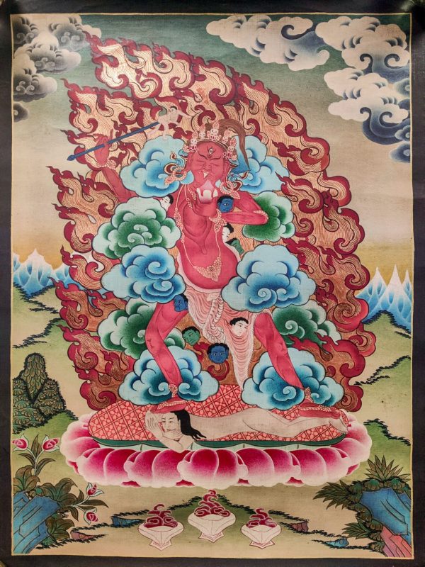 Ekajati-  The Fierce Goddesses Thangka | Ugra Tara | Spritual Art for Home Decor and religious practices
