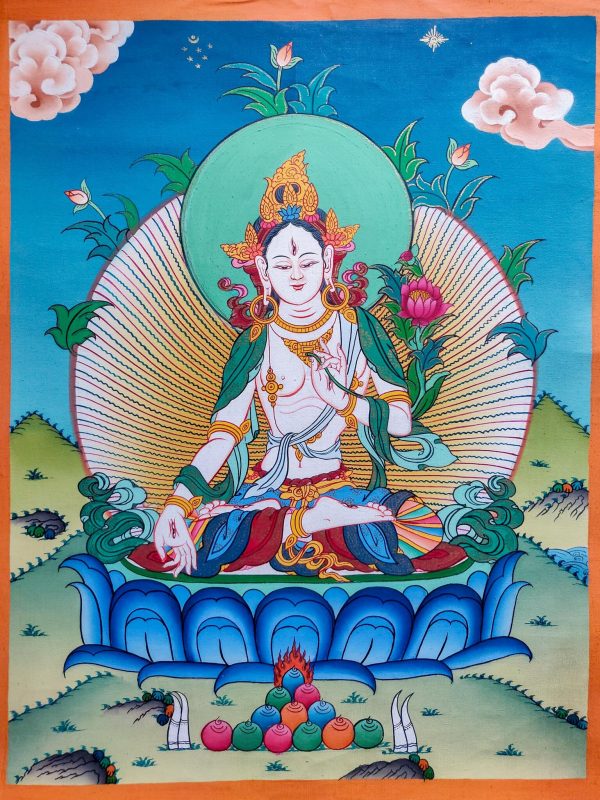 White Tara Thangka - The Compassionate Mother | Symbol of  Long Life and Healing | Handcrafted Art