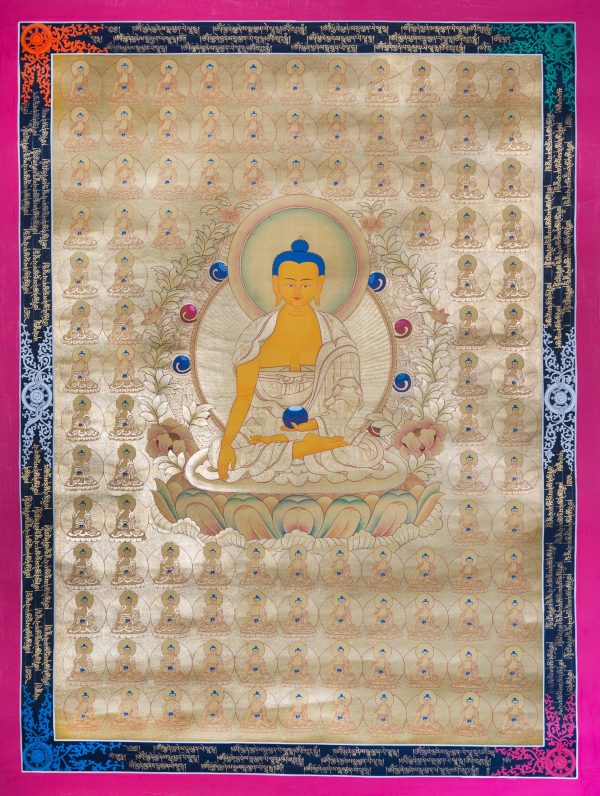 108 Buddha - handmade thangka painting from Nepal