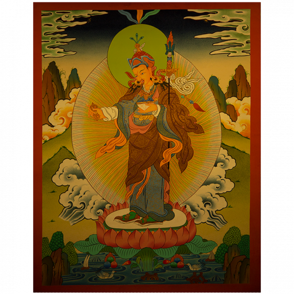 Guru Standing - Handmade Thanka Painting From Nepal