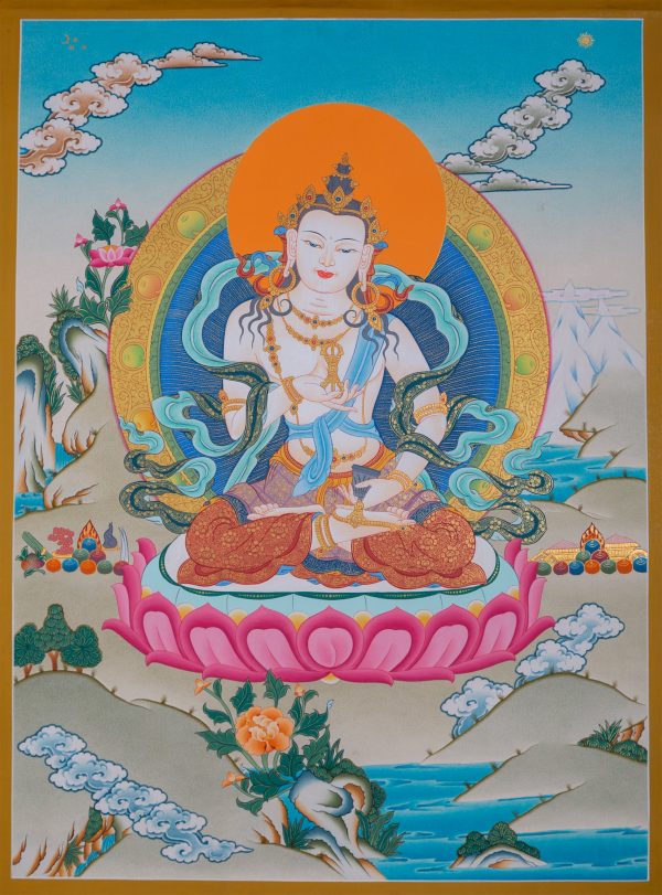 Bajrasattwo painting on cotton canvas - handmade thangka painting from Nepal