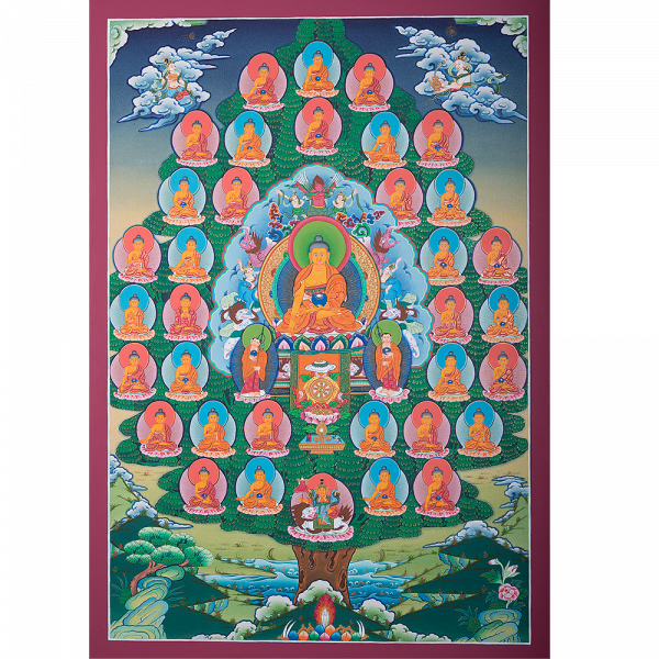 35 Buddha painting on cotton canvas - Handmade Thangka Painting from Nepal