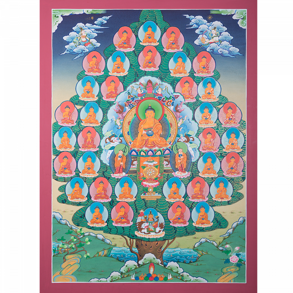 35 Buddha on cotton canvas - Handmade Thangka Painting from Nepal