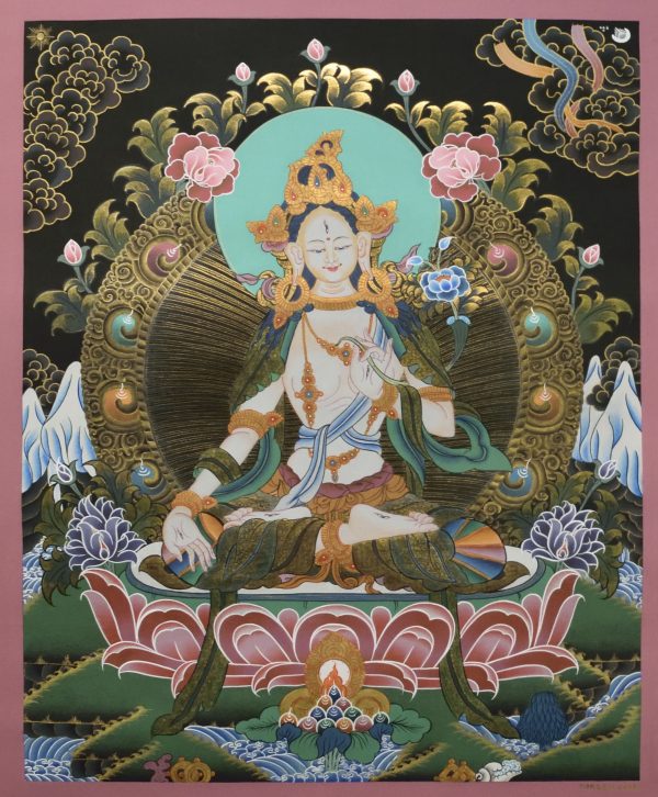 White Tara - handmade thangka painting from Nepal