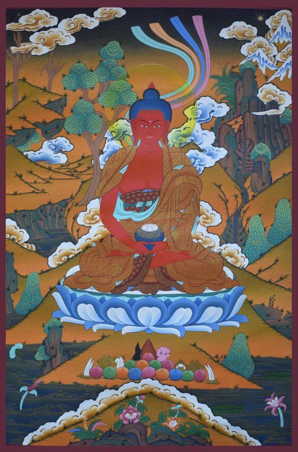 Shakyamuni Buddha - handmade thangka painting from Nepal