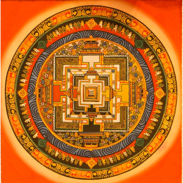 Kalachakra Mandala - handmade thangka painting from Nepal