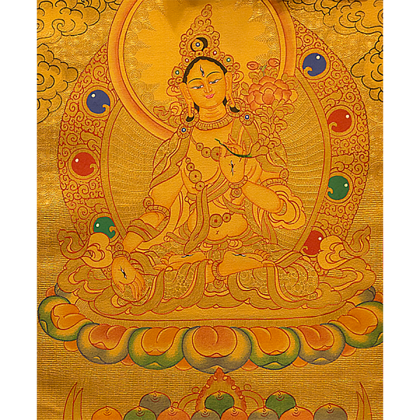 White Tara - handmade thangka painting from Nepal