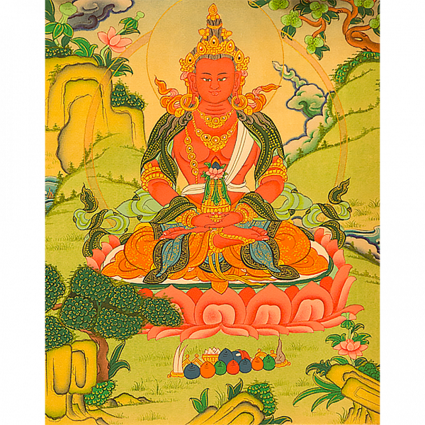 Amitayus Buddha ( 31x25cm)  - handmade thangka painting from Nepal