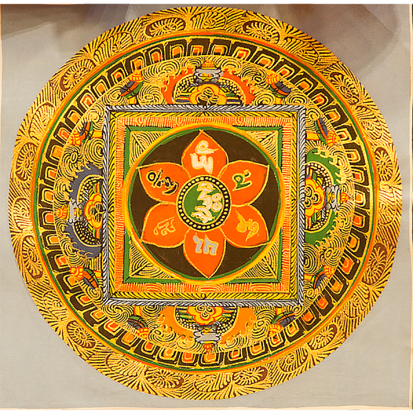 Round Mandala - Handmade Thanka painting from Nepal