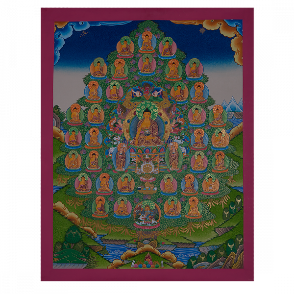 65 Buddha on cotton canvas - handmade thanka painting from Nepal