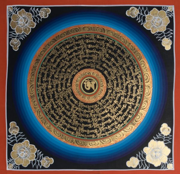 Mantra Mandala - Handmade Thangka Painting from Nepal