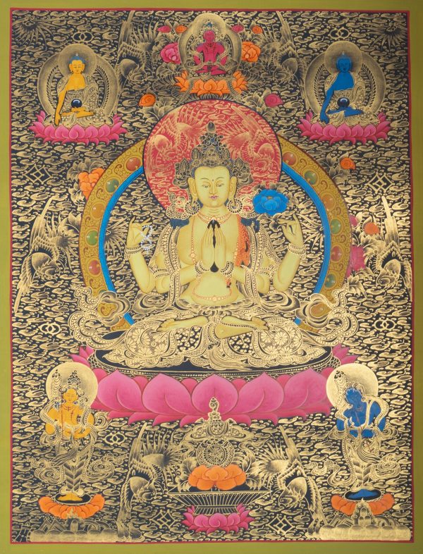 Chengrechi - Handmade Thangka Thanka Painting from Nepal