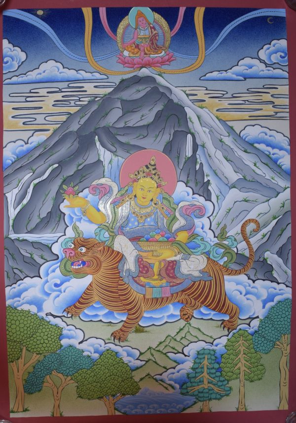 Mountain God - handmade thangka painting from Nepal