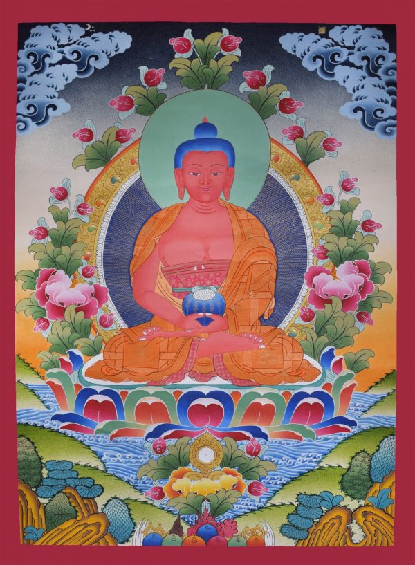 Amitabha Buddha - handmade thangka painting from Nepal Buddha