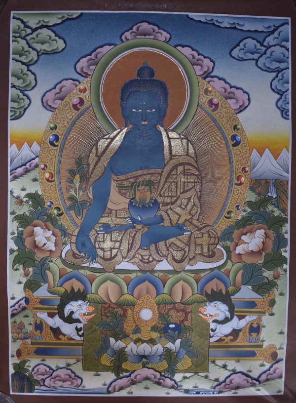 Medicine Buddha-handmade thangka painting from Nepal