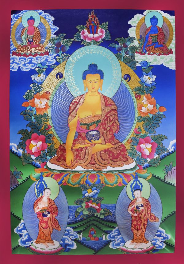 Shakyamuni Buddha - handmade thangka painting from Nepal