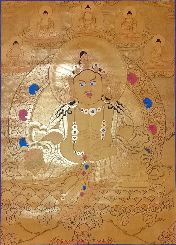 Zambala (Kuber) - handmade thangka painting from Nepal