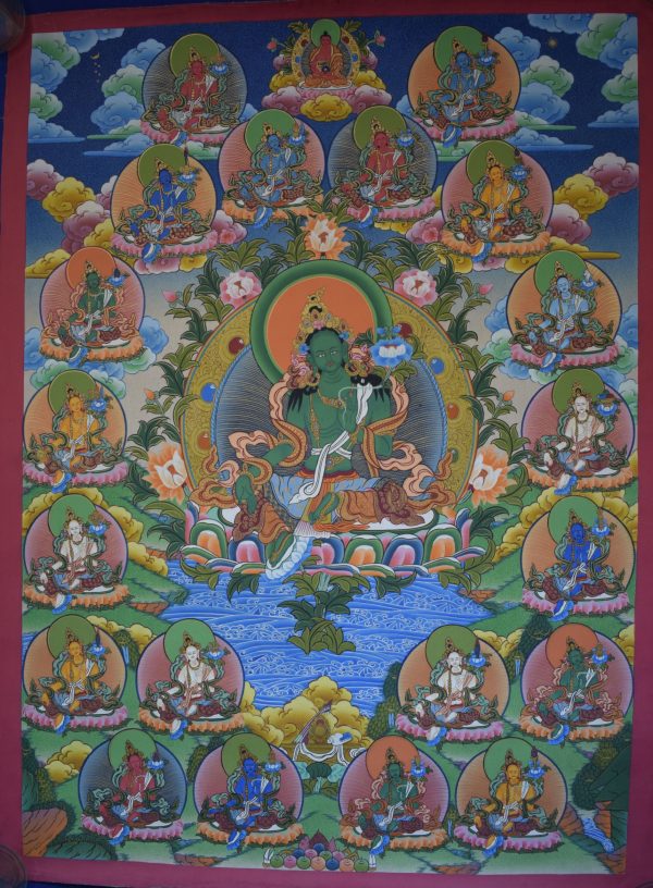21 Tara - handmade thangka painting from Nepal