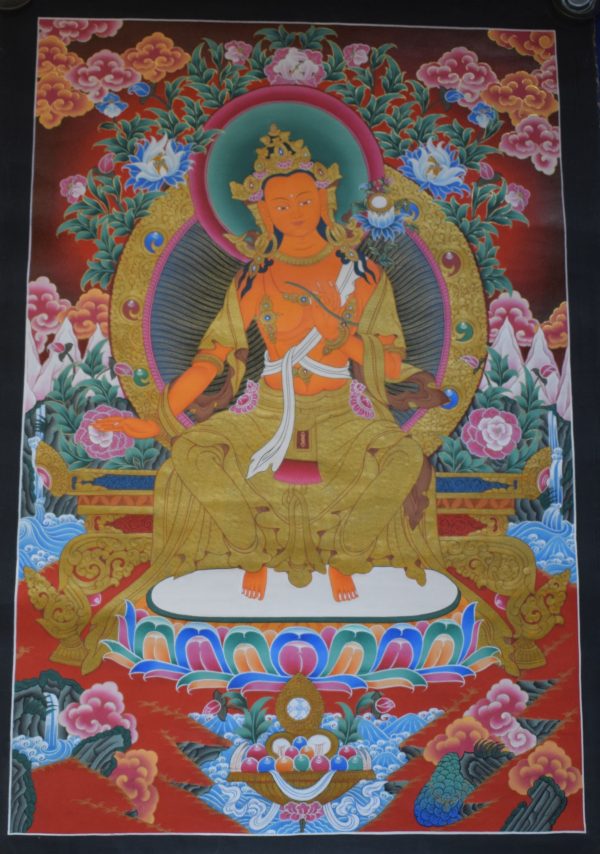 Maitraiya painting on cotton canvas - handmade thangka painting from Nepal